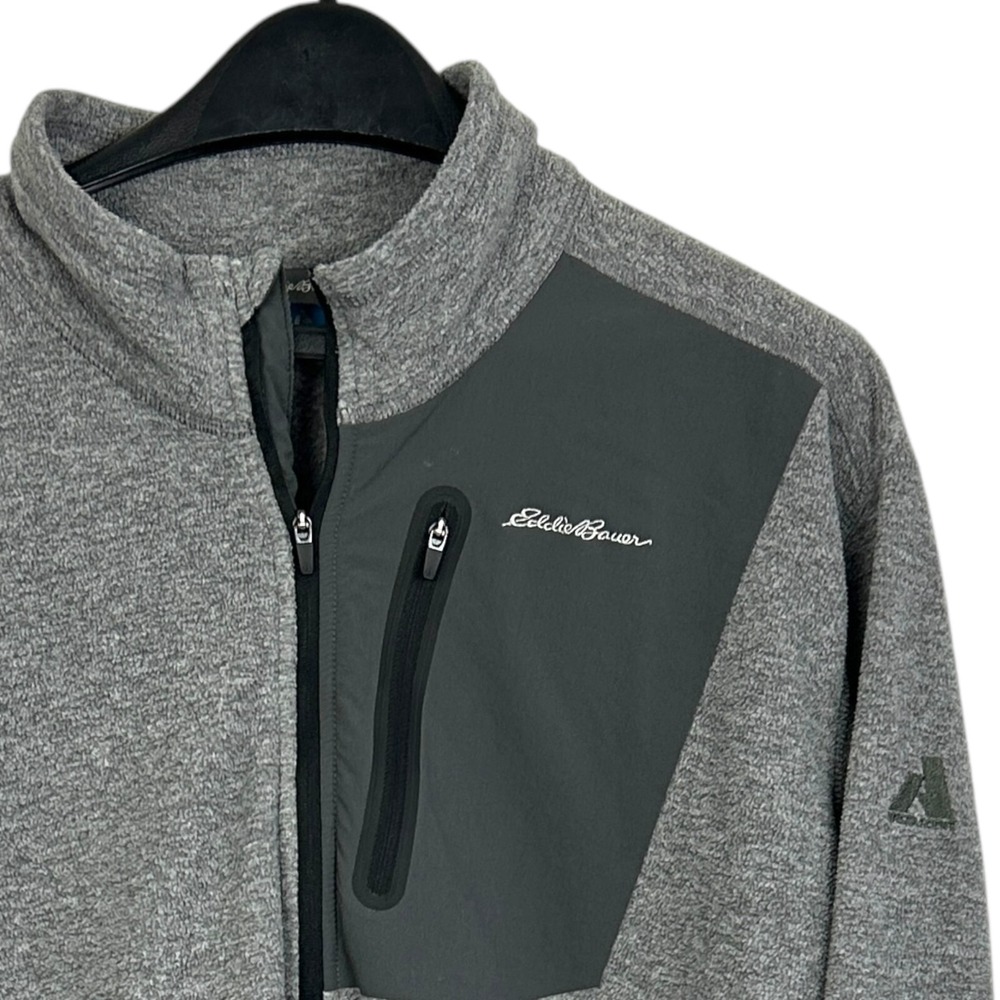 Eddie Bauer FIRST ASCENT Mens XL Gray Heather Quarter Zip Fleece Pullover Jacket
